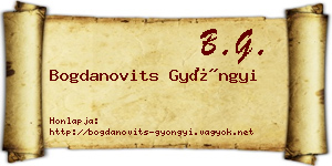 Bogdanovits Gyöngyi névjegykártya