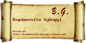 Bogdanovits Gyöngyi névjegykártya