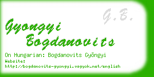 gyongyi bogdanovits business card